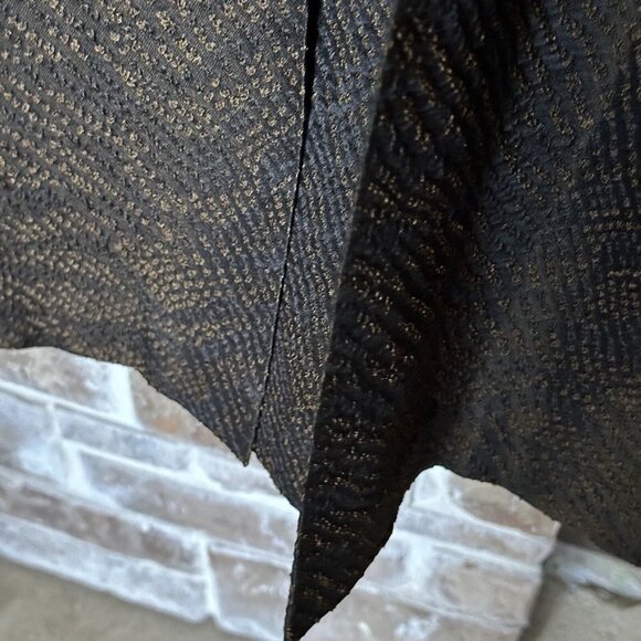 Eileen Fisher Dress Jacket Open Front Textured‎ Silk Blend Brown Black Sz M VTG - Picture 5 of 9